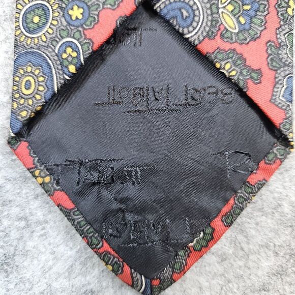 Robert Talbott Jarrod's Necktie Red & Blue Paisley Silk Hand Sewn & Printed 3x57 - Picture 6 of 9